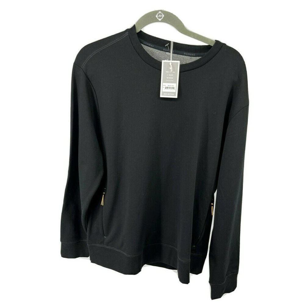 Bombas Sock Co. Size Large Sweatshirt Zip Pockets Tagless Black Rare‎ New
